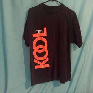 Black KOOL ciggs promo T-Shirt with Orange Graphic vintage Large Lg L